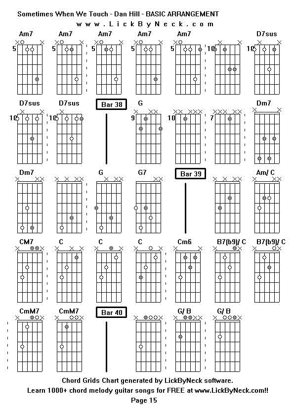 Chord Grids Chart of chord melody fingerstyle guitar song-Sometimes When We Touch - Dan Hill - BASIC ARRANGEMENT,generated by LickByNeck software.